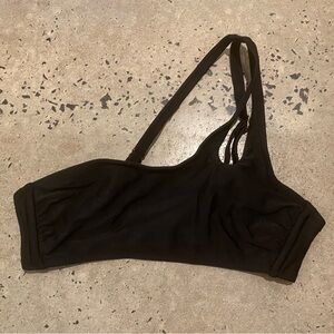 One-Shoulder Black Bikini Top